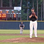 Earl Oakes at Muzzy Field trying to close out the win for the Bristol Knights